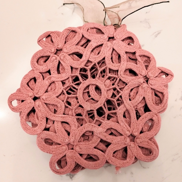 Other - Set of 8 Pink Vintage Doily Coasters